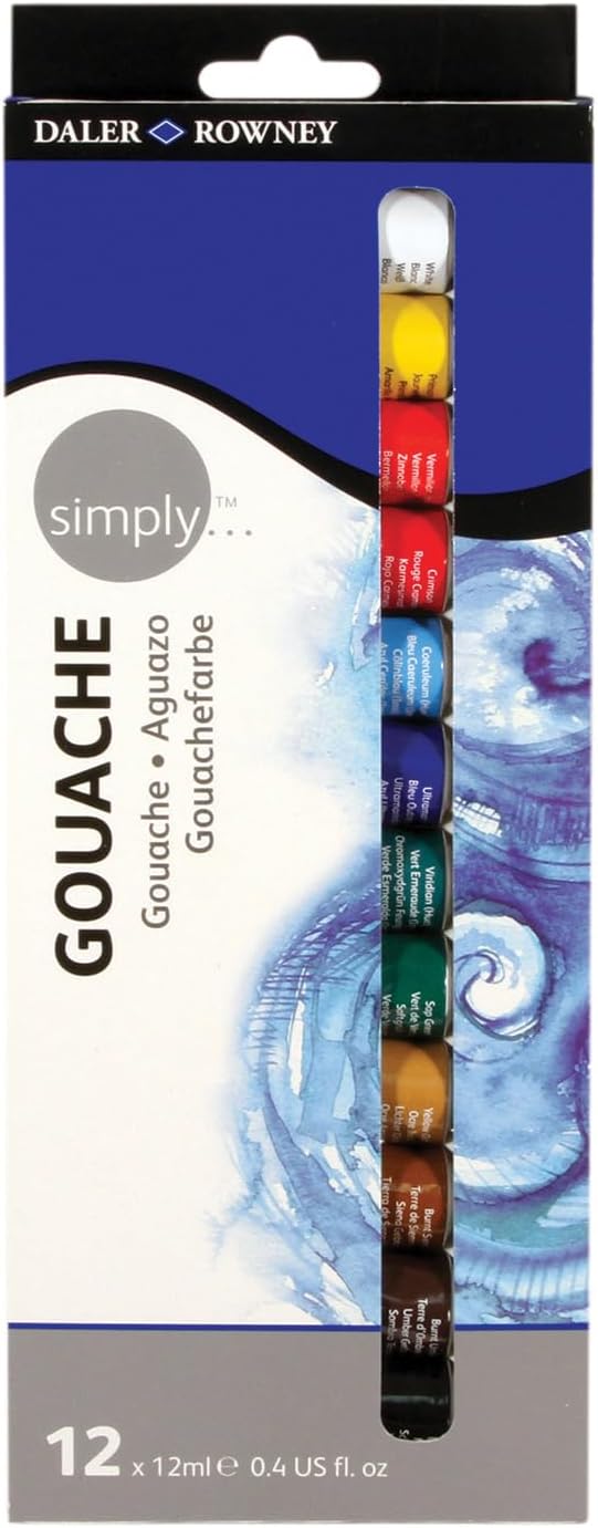 Daler Rowney Gouache tube set 12 stuk