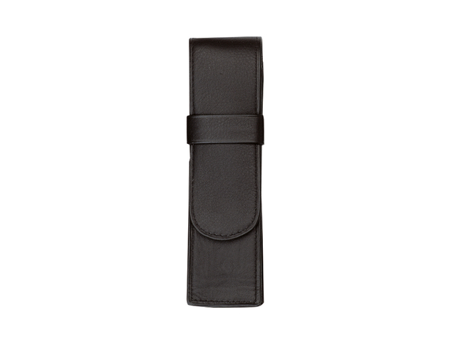 Pennenetui Alassio leder 14 x 4,5 x 2,5 cm zwart