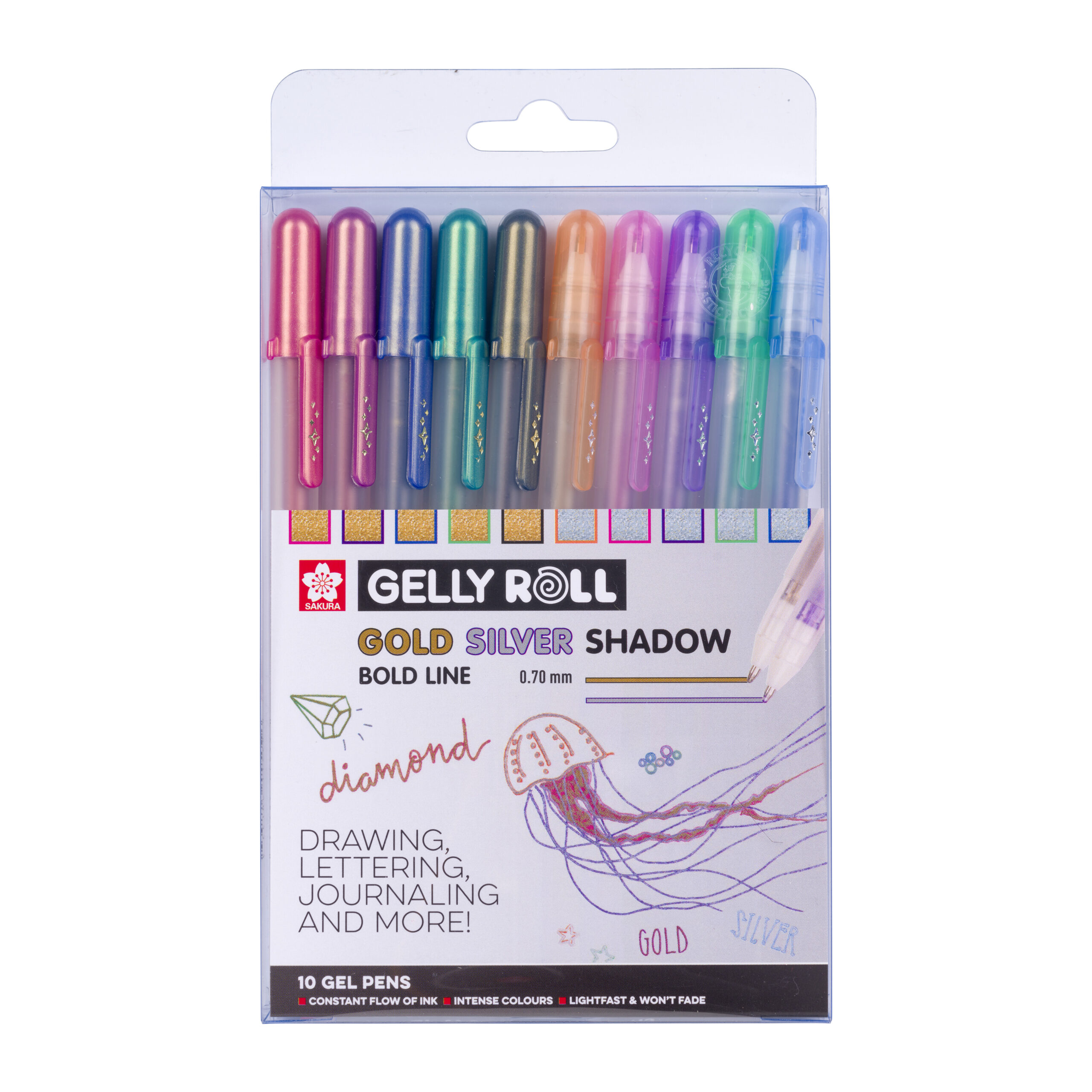 Sakura Gelly Roll Gold & Silver Shadow set | 10 kleuren
