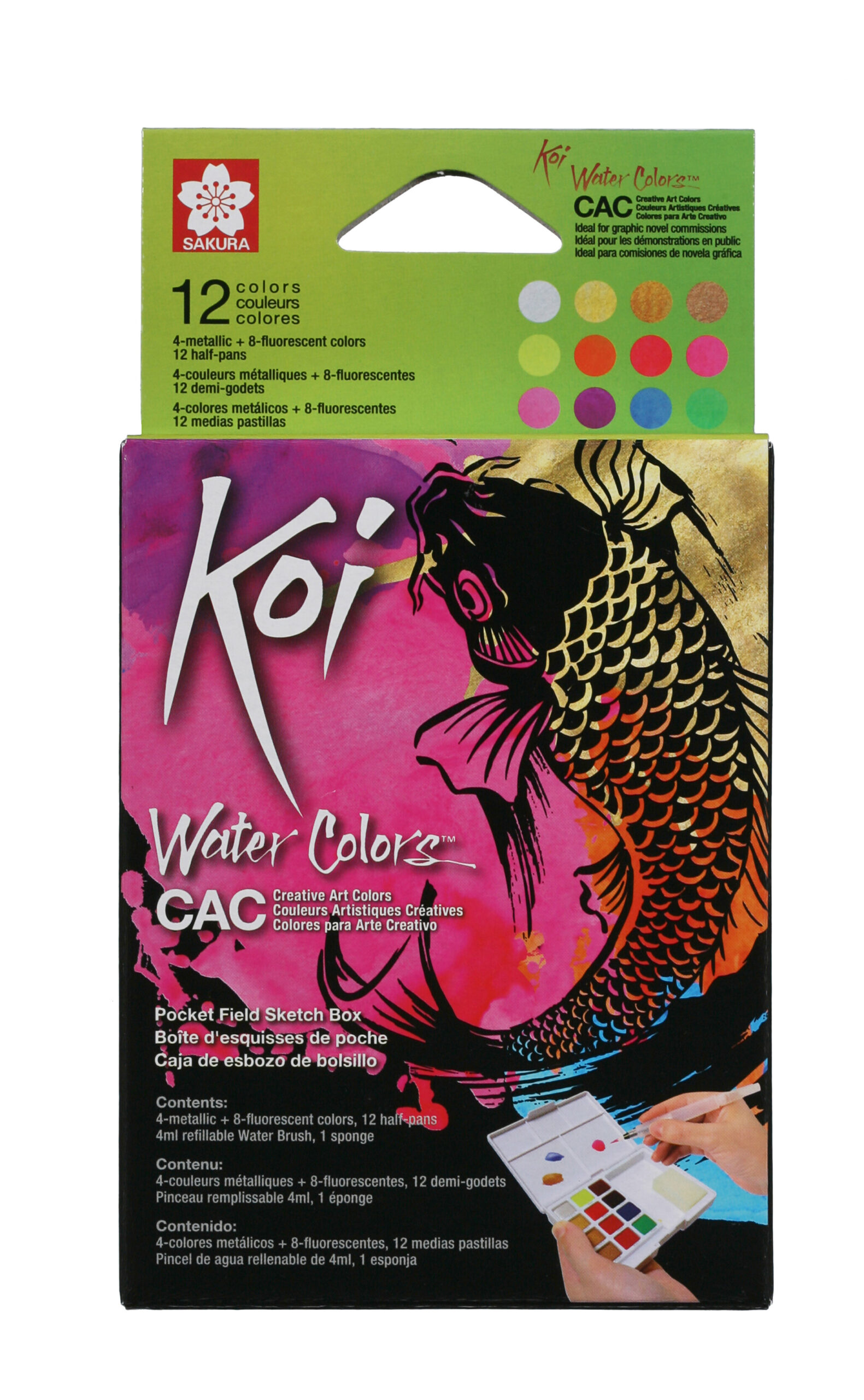 Sakura Koi Water Colors Sketch Box Creative Art Colors | 12 halve napjes