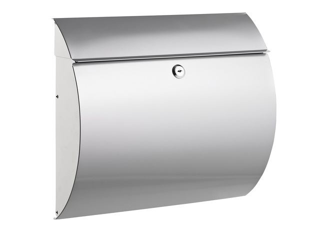 Brievenbus Alco RVS zilver met slot 37,5x33x12cm
