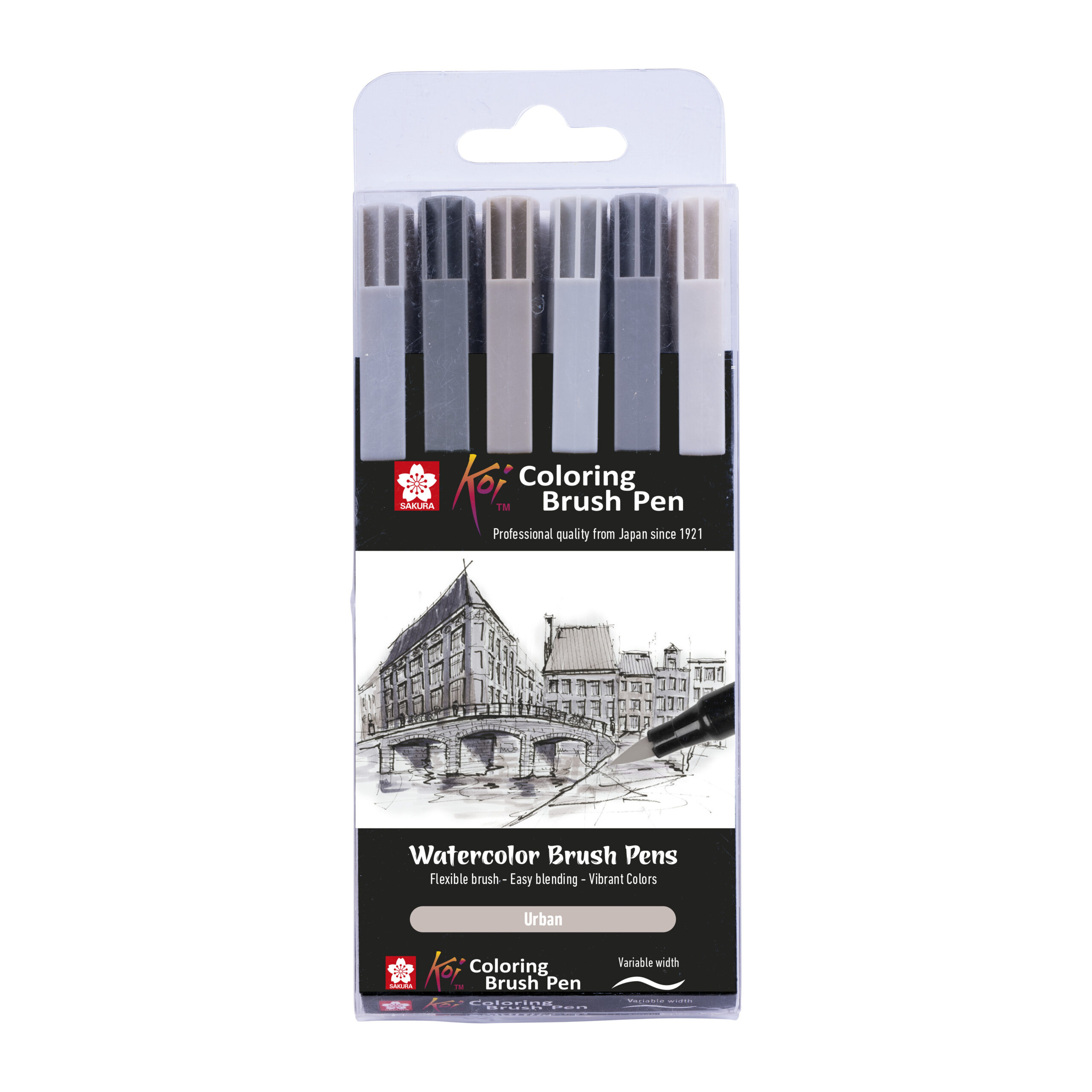 Sakura Koi Coloring Brush Pen set Urban | 6 kleuren