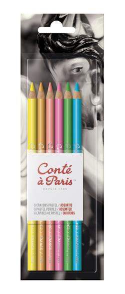 Conté à Paris Pastelpotlood Blister 6 stuks bright hues assorted