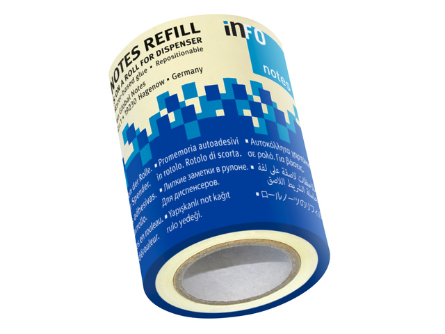 Navulling info roll notes geel 60mmx10m