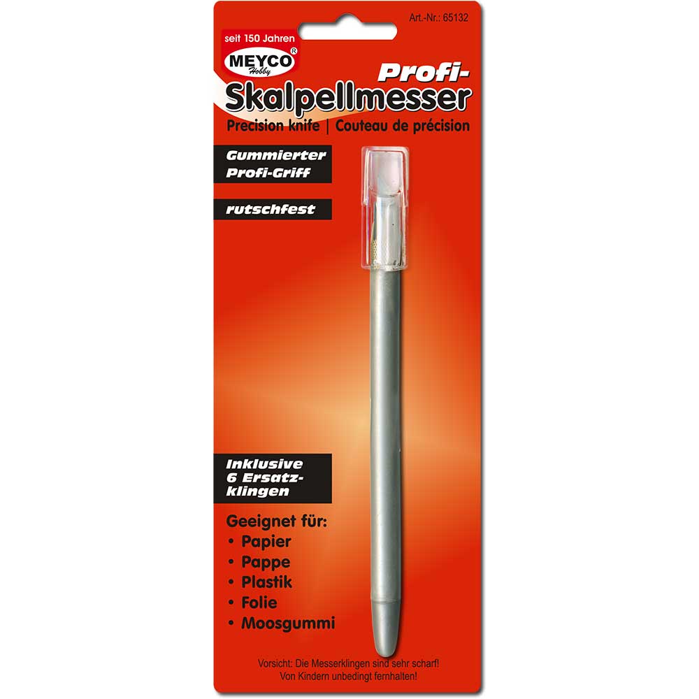 Professioneel scalpelmes met antislip handvat + 6x reserveermesjes