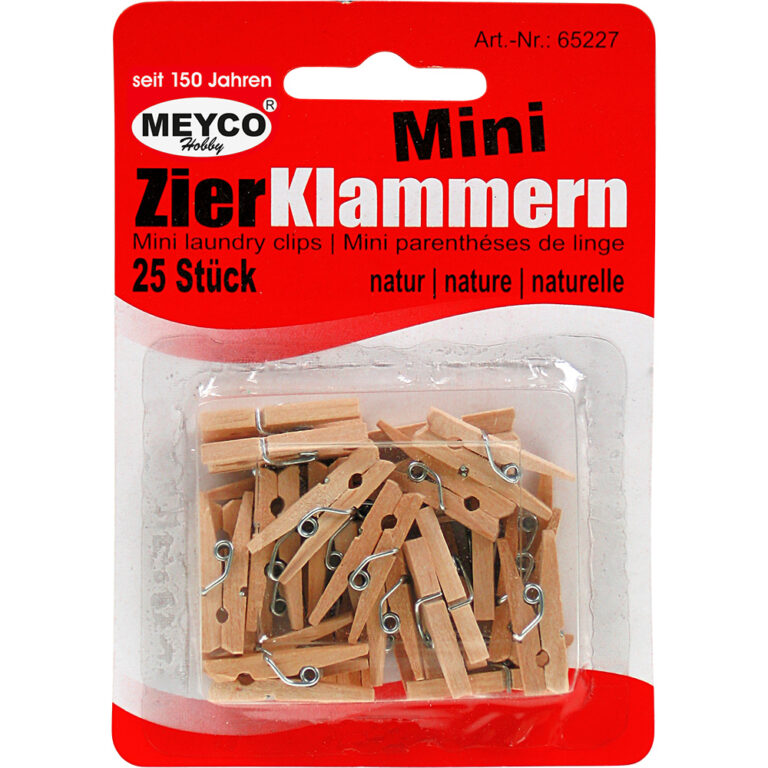 Poppenknijpers hout 30mm 25 stuks