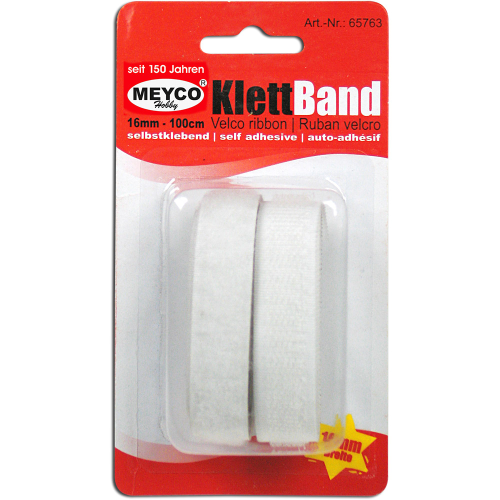 Meyco Klittenband wit zelfklevend 16mm 100cm
