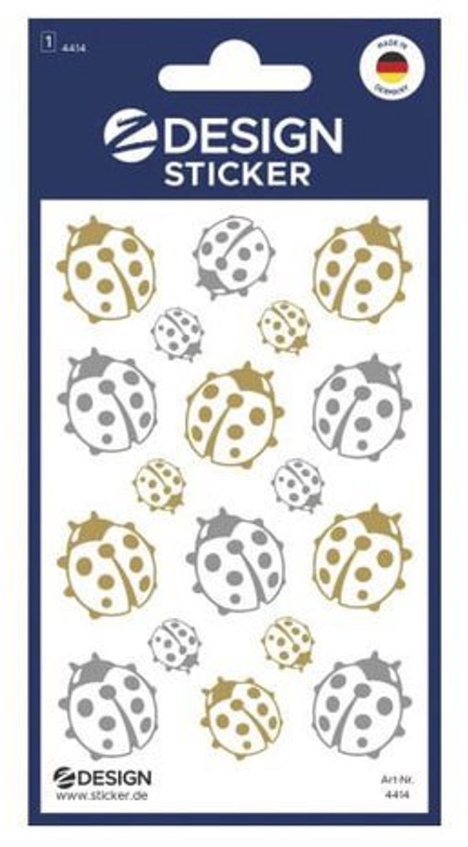 Foliesticker Z-design Gouden/ zilveren lieveheersbeestjes, pakje à 1 vel