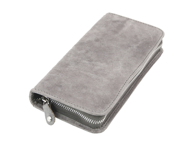 Etui Alassio hunterleer grijs 17x8x2,5cm