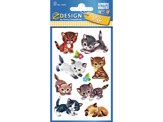 Papieretiket Z-design Kids pakje a 3 vel katten