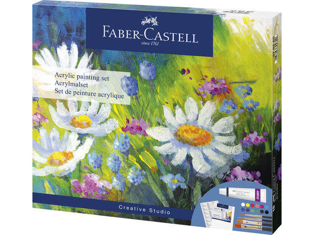 Acrylverf FC set 18dlg (12x verftubes, 4x penselen, 1x
