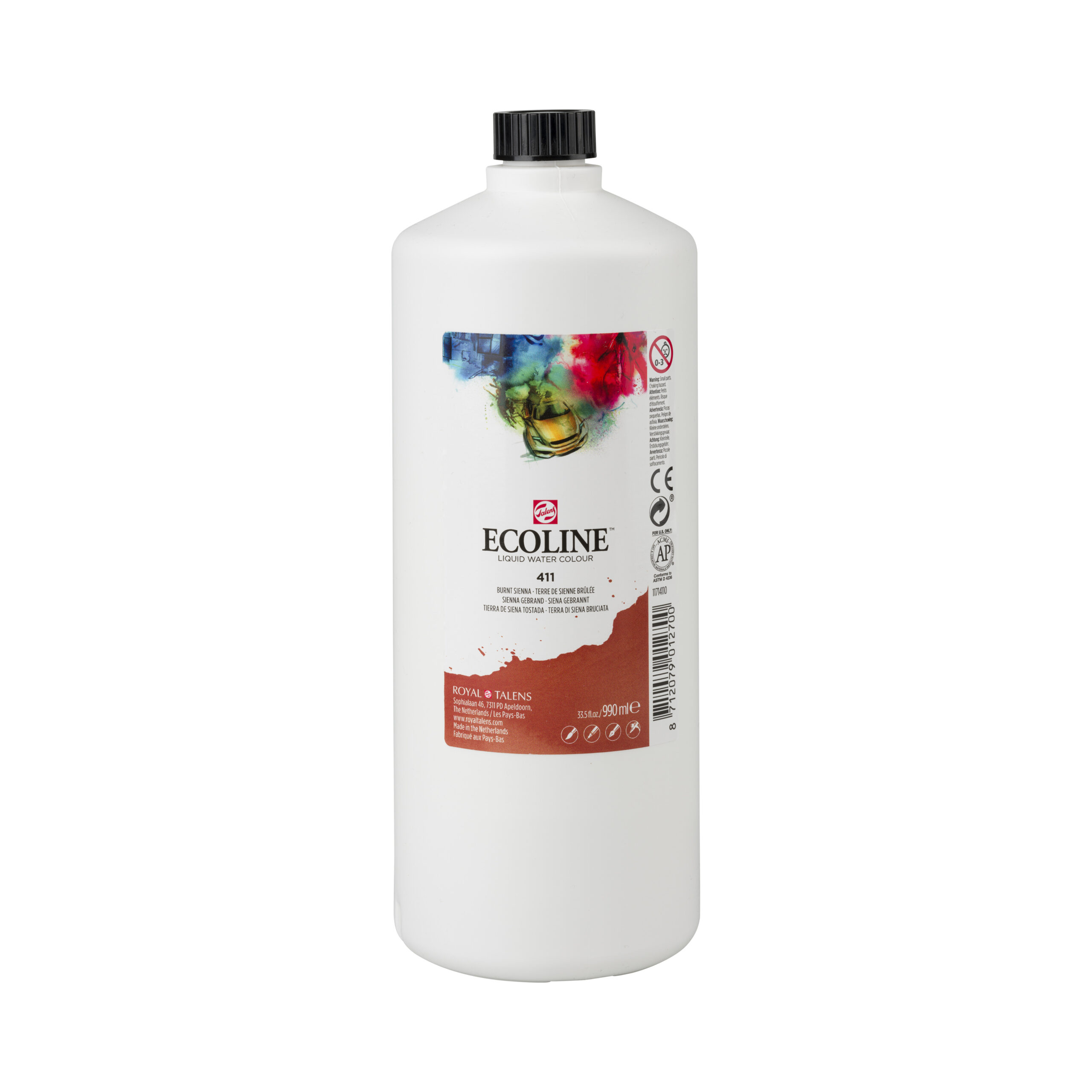 Ecoline Vloeibare Waterverf Fles 990 ml Sienna Gebrand 411