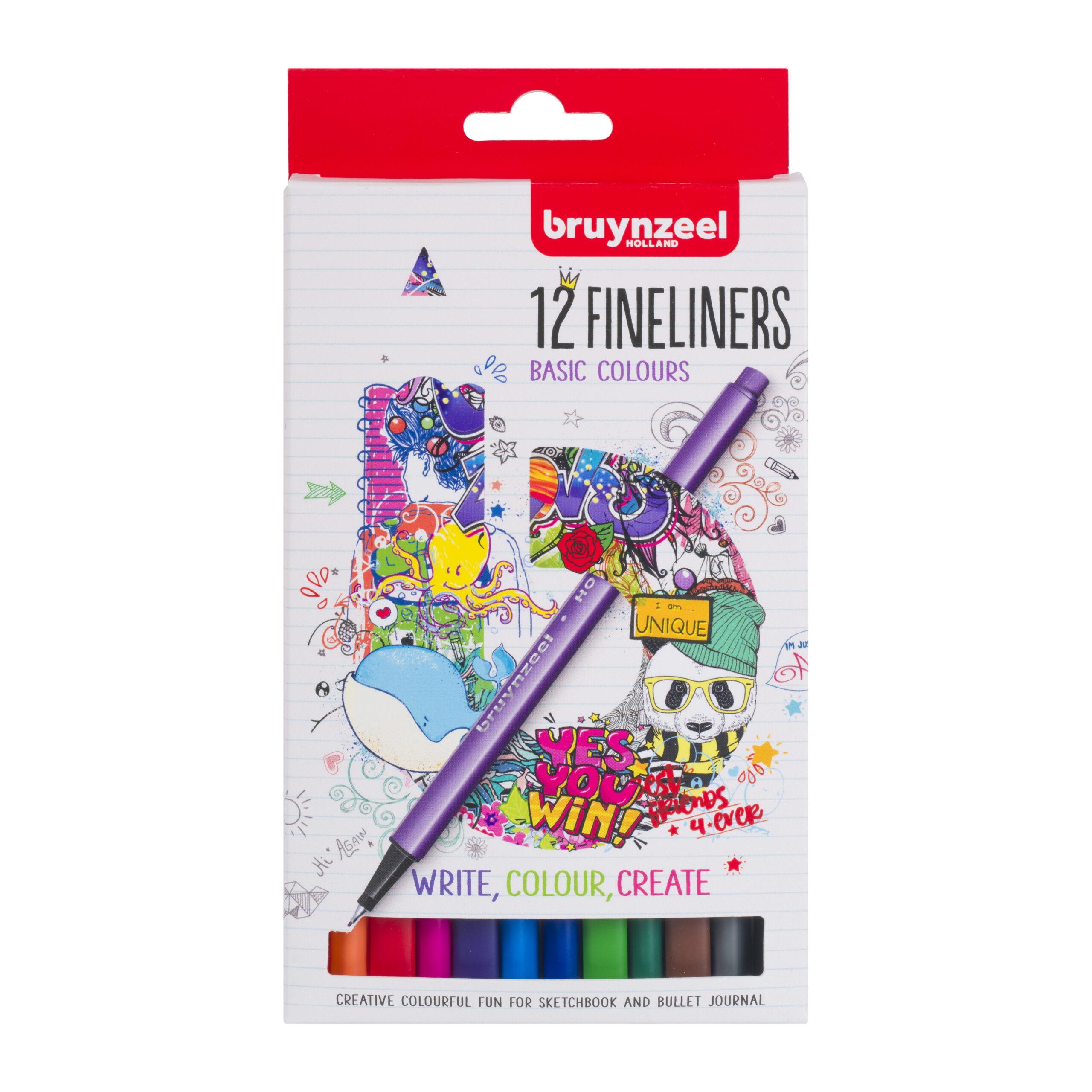 Bruynzeel Fineliner set 12 kleuren
