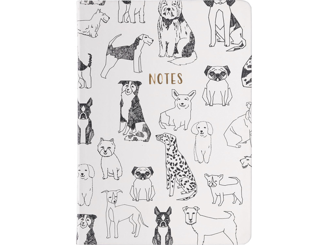 Notitieboek Eccolo Outlined Dogs lijn ca.15x20cm 80gr.