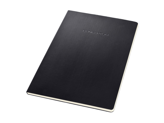Schrijfblok Conceptum A4 zwart lijn hardcover 120pag 80gr PEF
