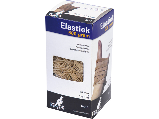 Elastiek Kangaro nr. 16 60x1,5mm 500gr naturel
