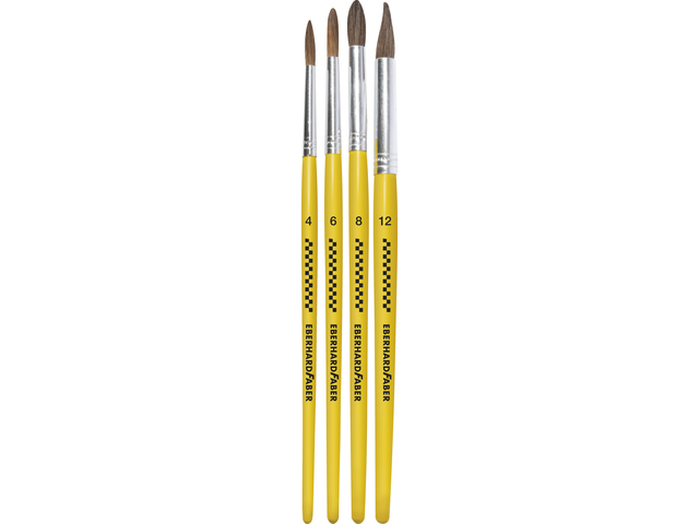 Penselenset EFA 4 stuks ponyhaar maat 4-6-8-12
