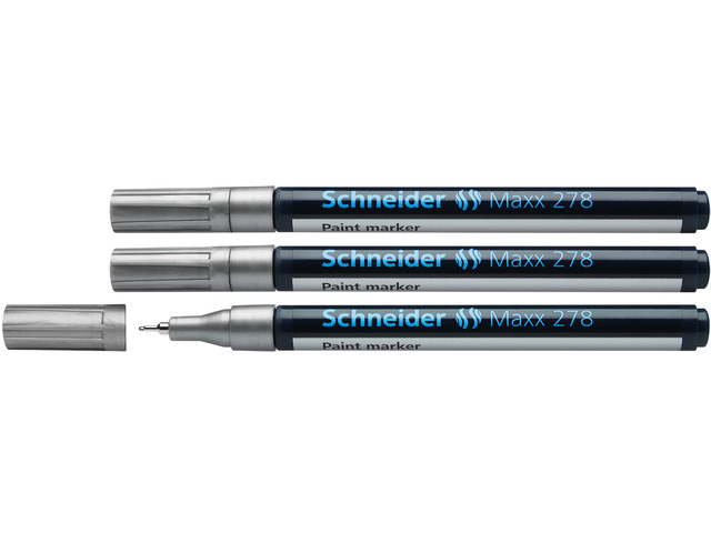 Lakmarker Schneider Maxx 278 0,8 mm zilver set van 3