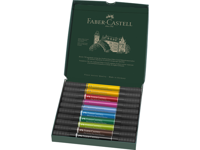Tekenstift FC Pitt Artist duo marker etui a 10st.