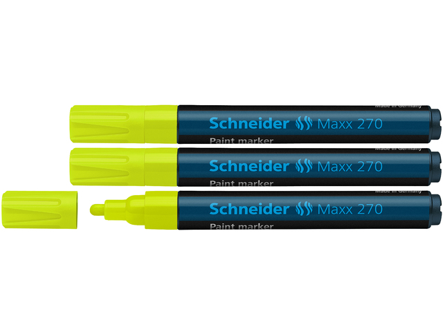 Lakmarker Schneider Maxx 270 1-3 mm fluor geel set van 3