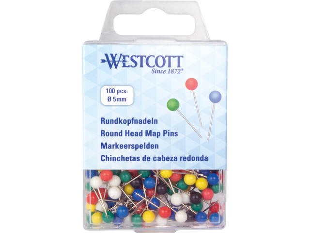 Markeerspelden Westcott 5mm ass. kleuren, 5mm x 16mm