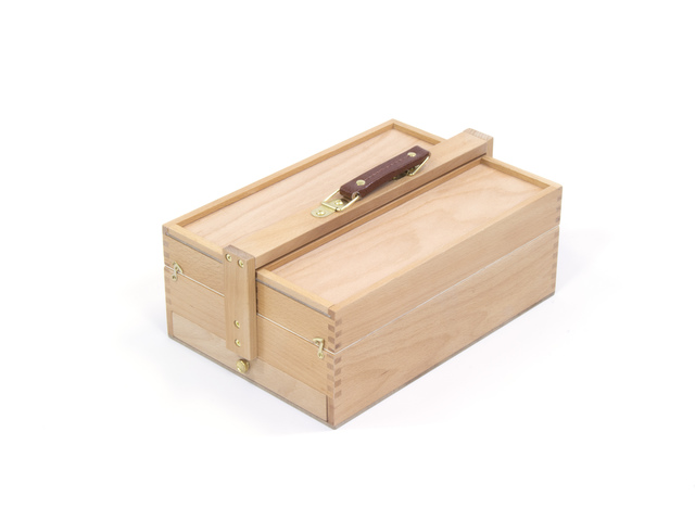 Multifunctionele gereedschapskist Kangaro 3 lagen, 4 laden beukenhout met handvat 23.5x13x34cm