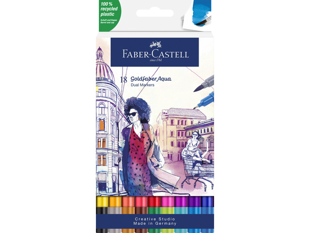 Duo aquarelmarker FC Goldfaber etui 18st.
