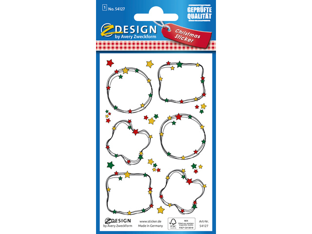 Etiket Z-design Christmas pakje a 1 vel kerstslinger