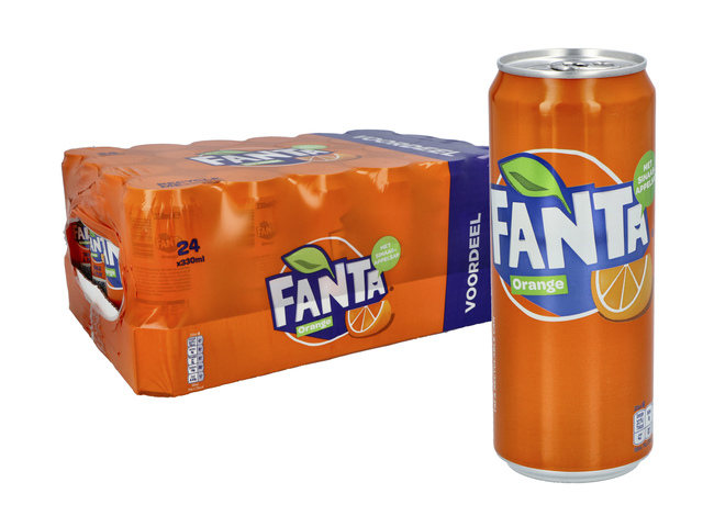 Frisdrank Fanta Orange sleek s.blik 33cl tray 24 stuks