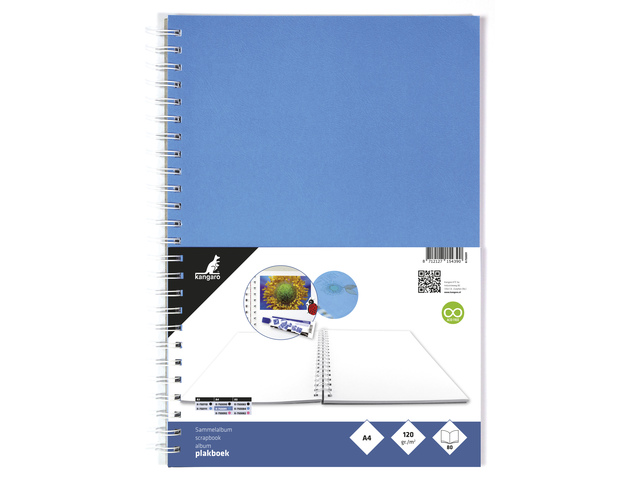 Plakboek Kangaro A4+ 120grs 40 vel voorkant blauw