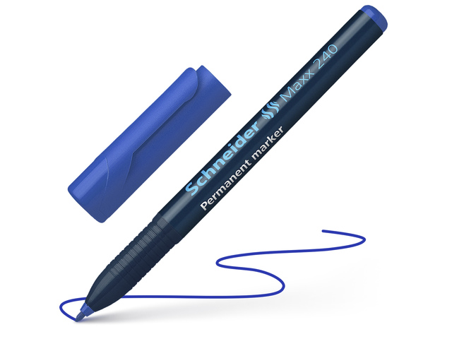 Marker Schneider Maxx 240 permanent, ronde punt blauw