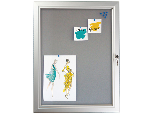 Memobord Seco A3 Perspex zilver/grijs afsluitbaar