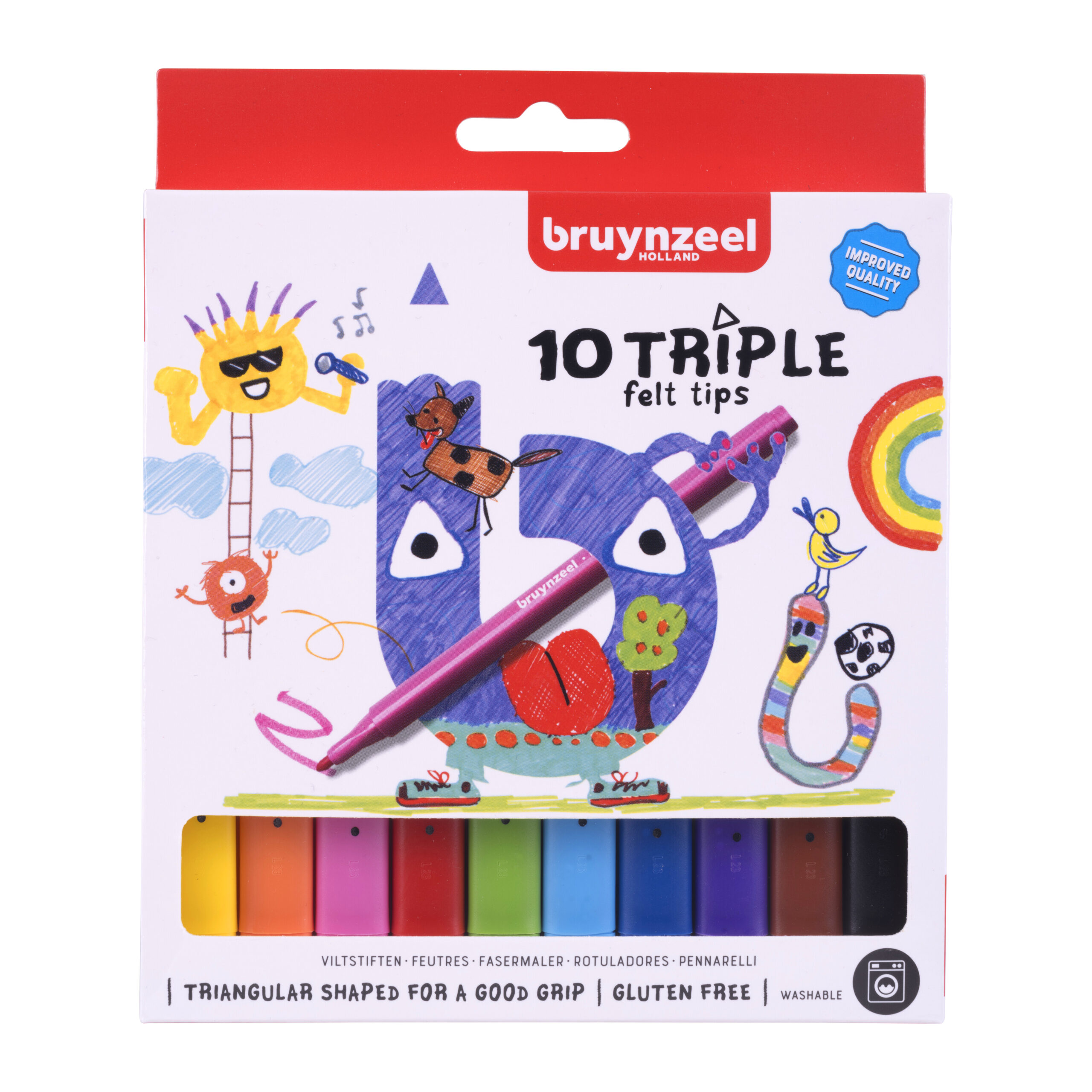 Bruynzeel Kids Triple viltstiften set 10
