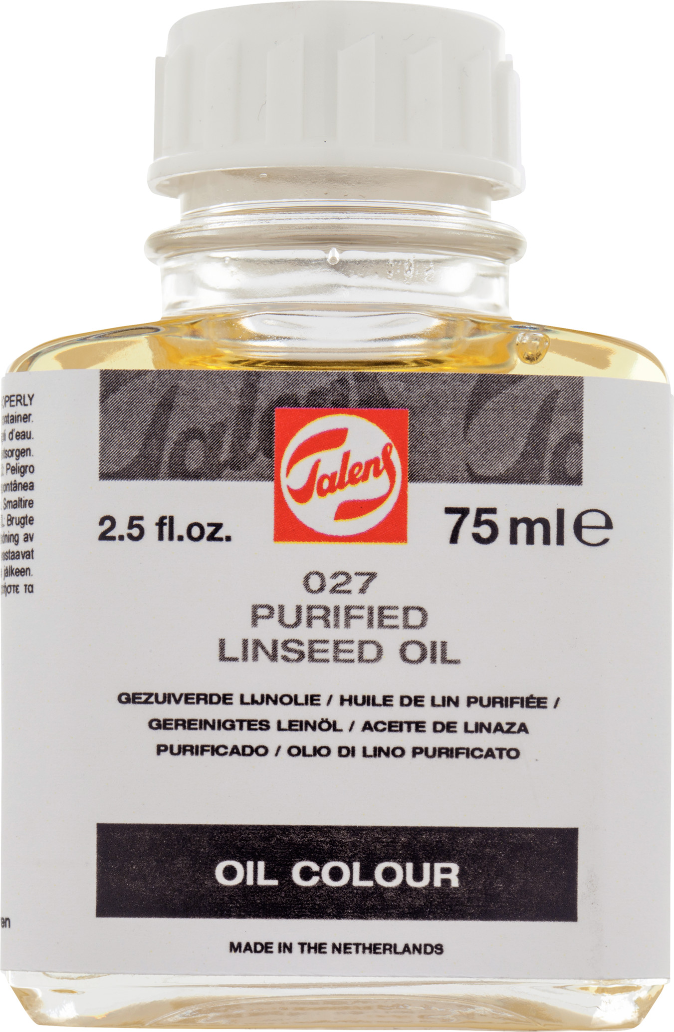 Talens Gezuiverde Lijnolie 027 – 75 ml