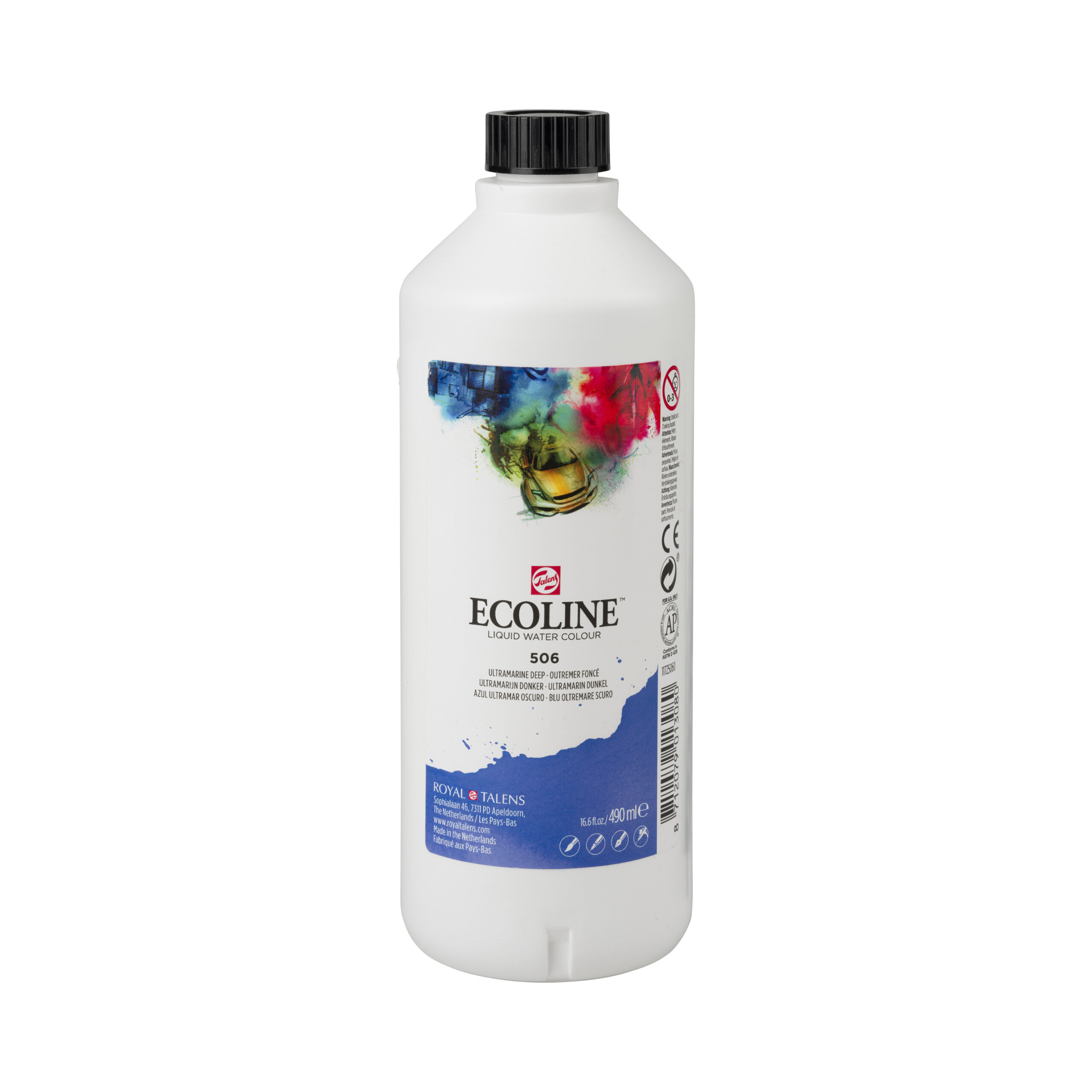 Ecoline Vloeibare Waterverf Fles 490 ml Ultramarijn Donker 506