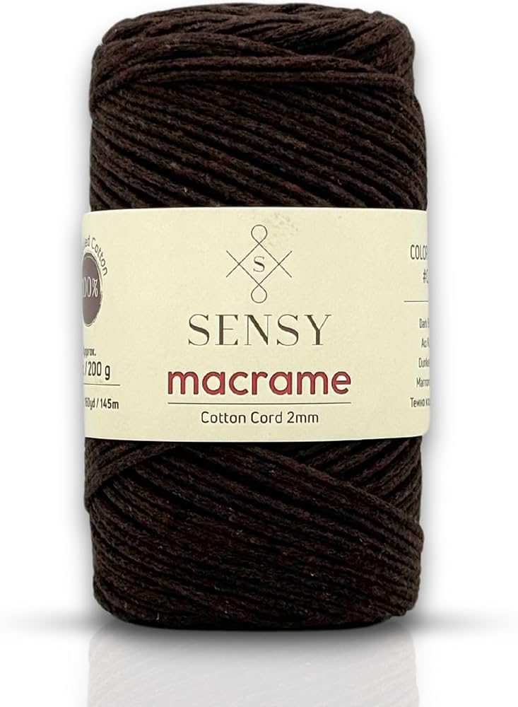 Macrame donkerbruin 2mm