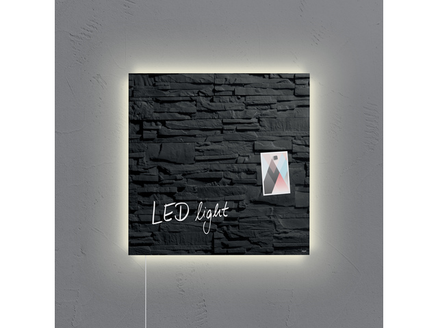 Glasmagneetbord Sigel leist design LED 480x480x15mm