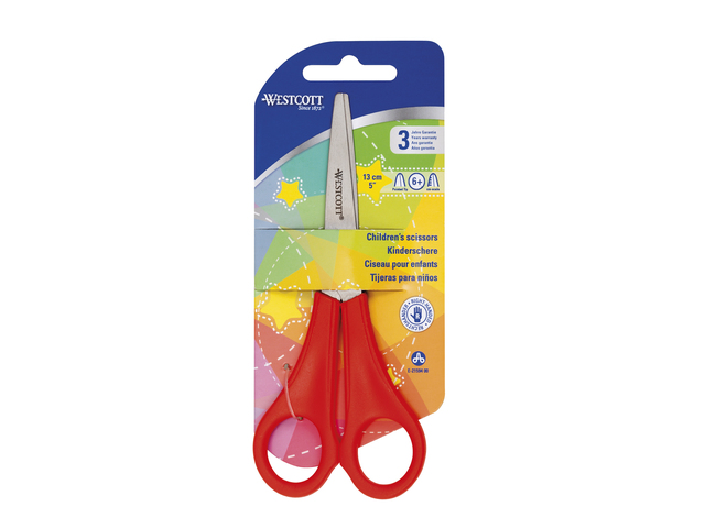 Schaar Westcott Kids 13cm RH kunststof spitse punt rood - AC-E21594