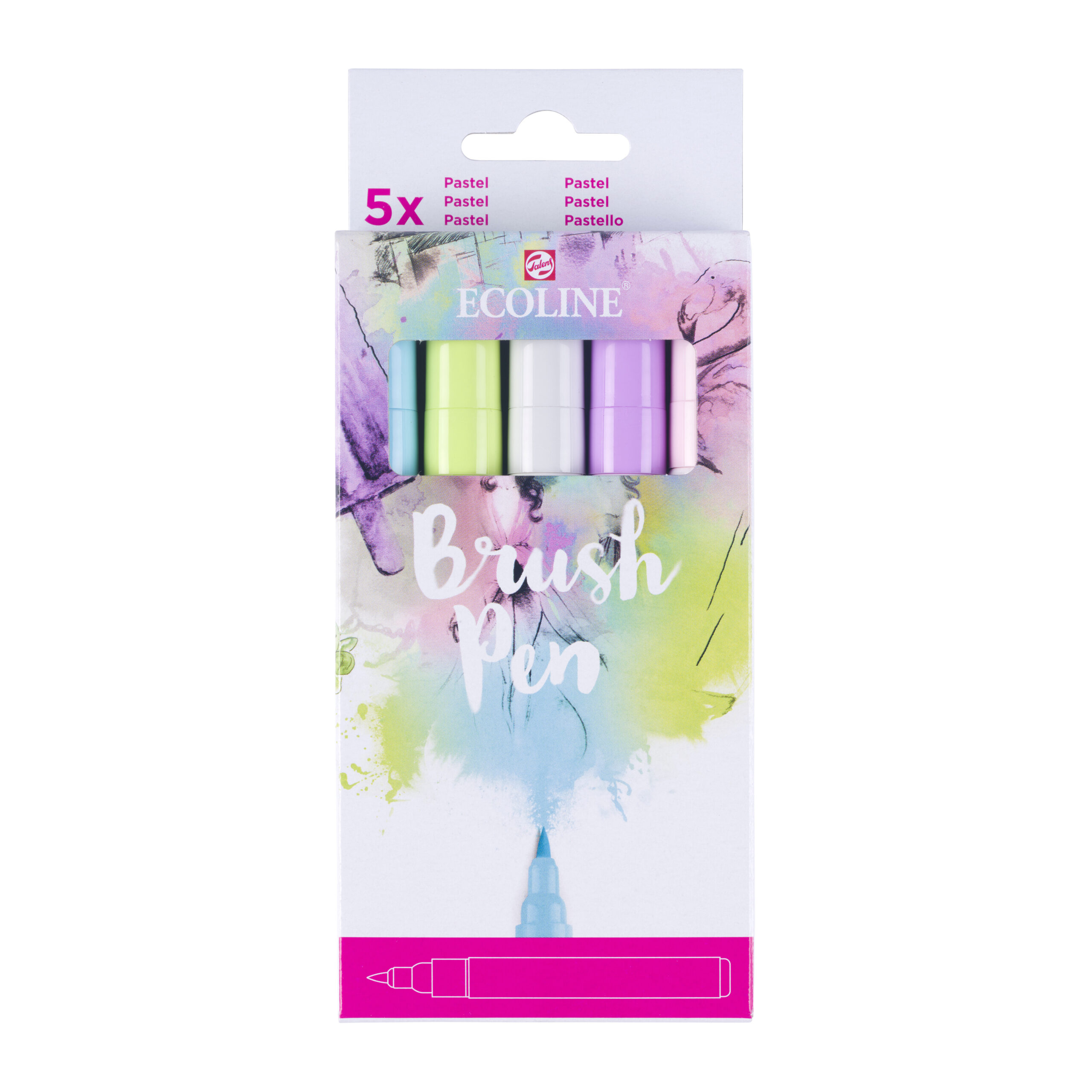 Ecoline Brush Pen set Pastel | 5 colours