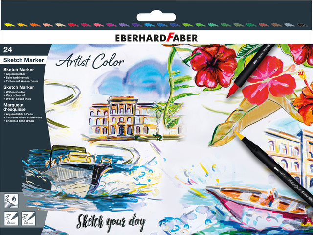 Sketch marker EFA 24 stuks assorti kleuren