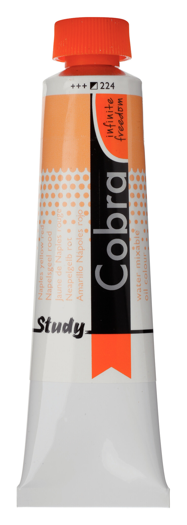 Cobra Study Water Vermengbare Olieverf Tube 40 ml Napelsgeel Rood 224