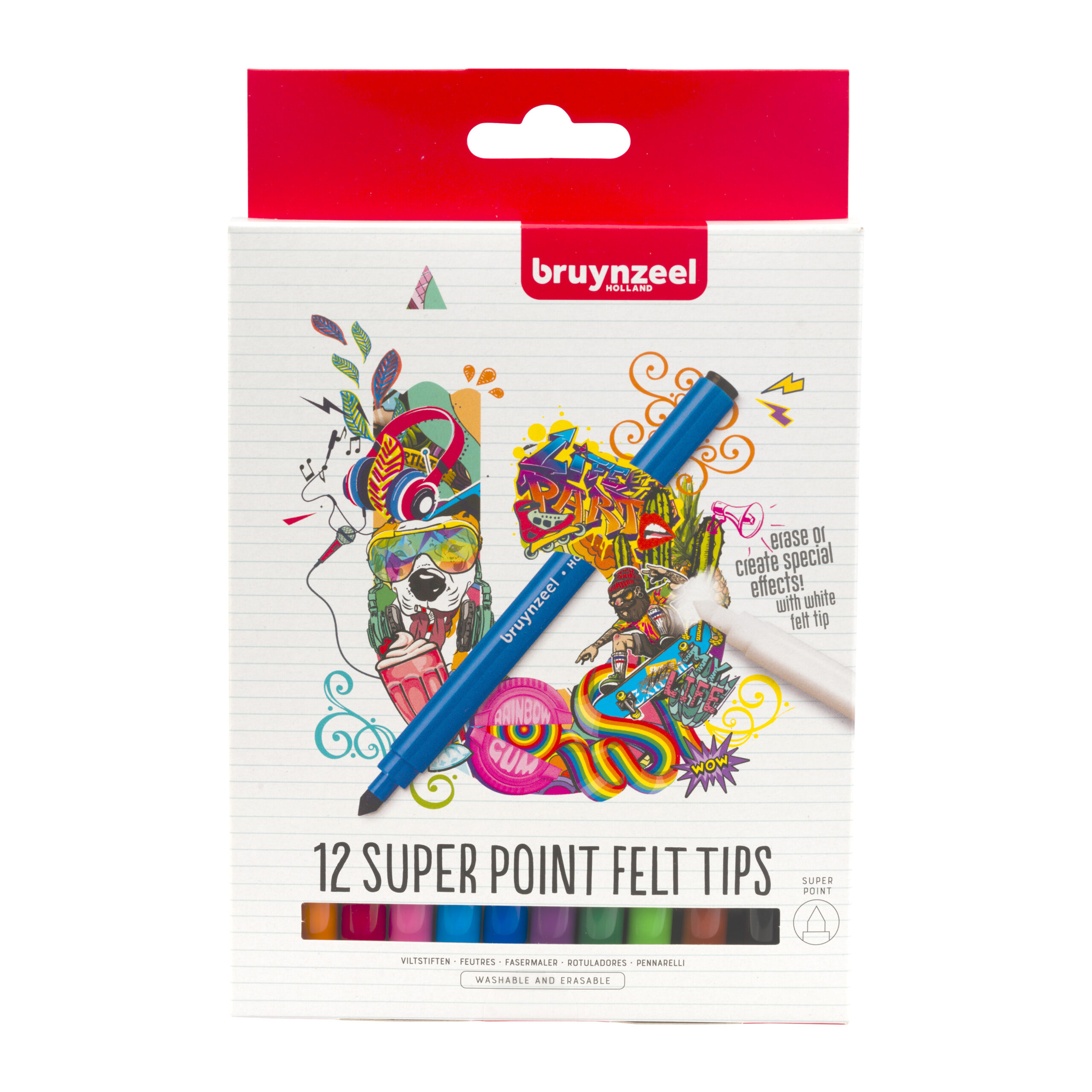 Bruynzeel Super Point viltstiftenset | 12 kleuren