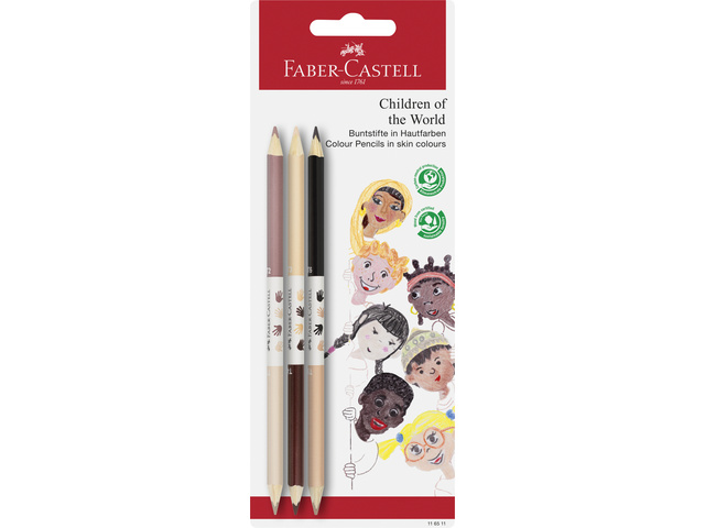 Kleurpotlood FC Children of the World 3 Bicolor huids-