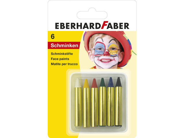 Schminkstiften EFA klein set 6 kleuren op blisterkaart