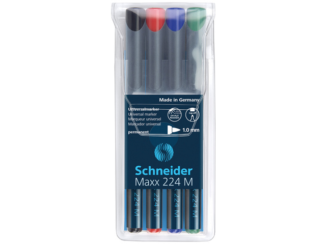 Marker Schneider Maxx 224 M 1,0mm permanent etui a 4st.