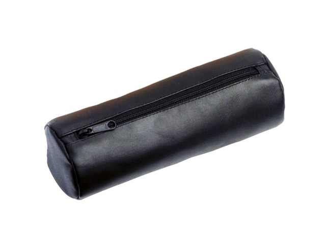 Etui Alassio XXL echt leer zwart 22 x 9 cm