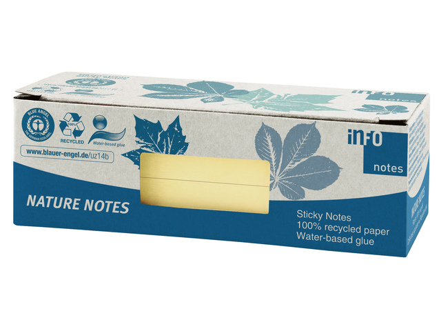 Info nature notes geel 50x40mm 12 blokken a 100 vel