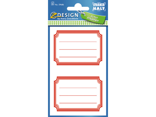 Boeketiket Z-design School pakje a 6 vel kader rood