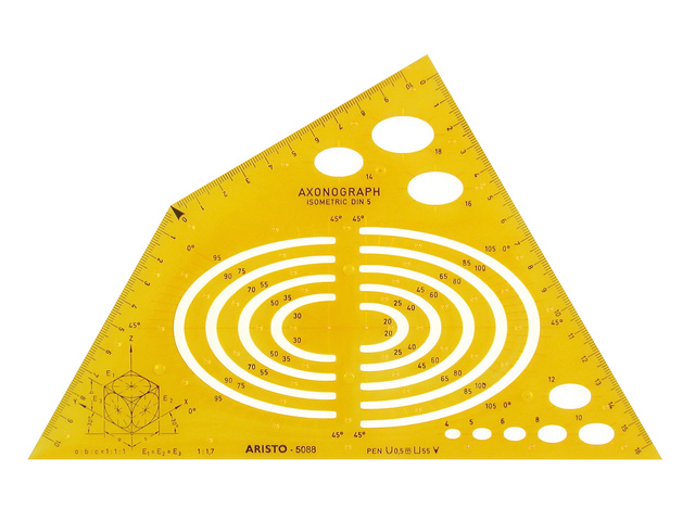 Tekensjabloon axonograph Standargraph Isometric, 240x13