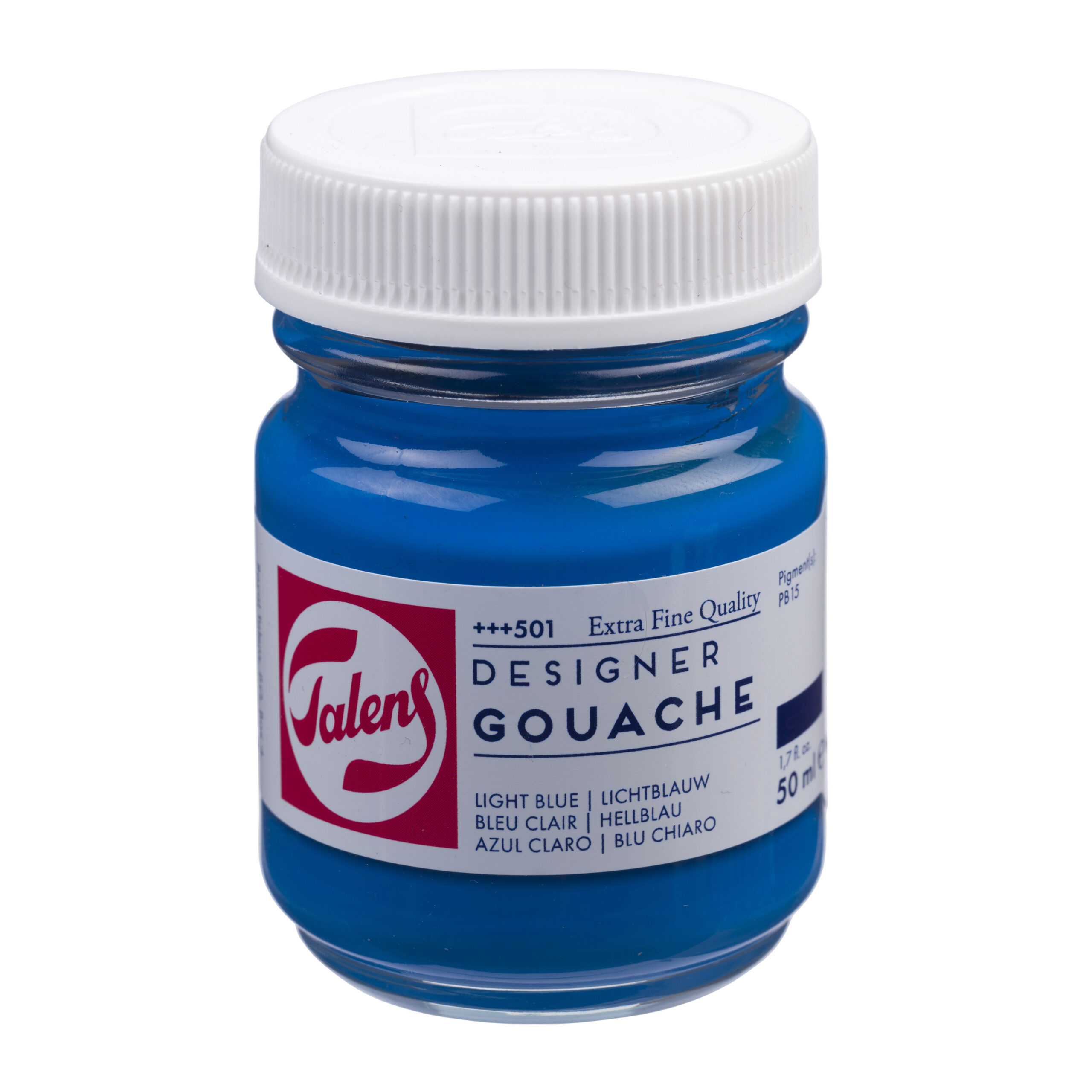 Talens Gouache Extra Fine Quality Fles 50 ml Lichtblauw (Cyaan) 501